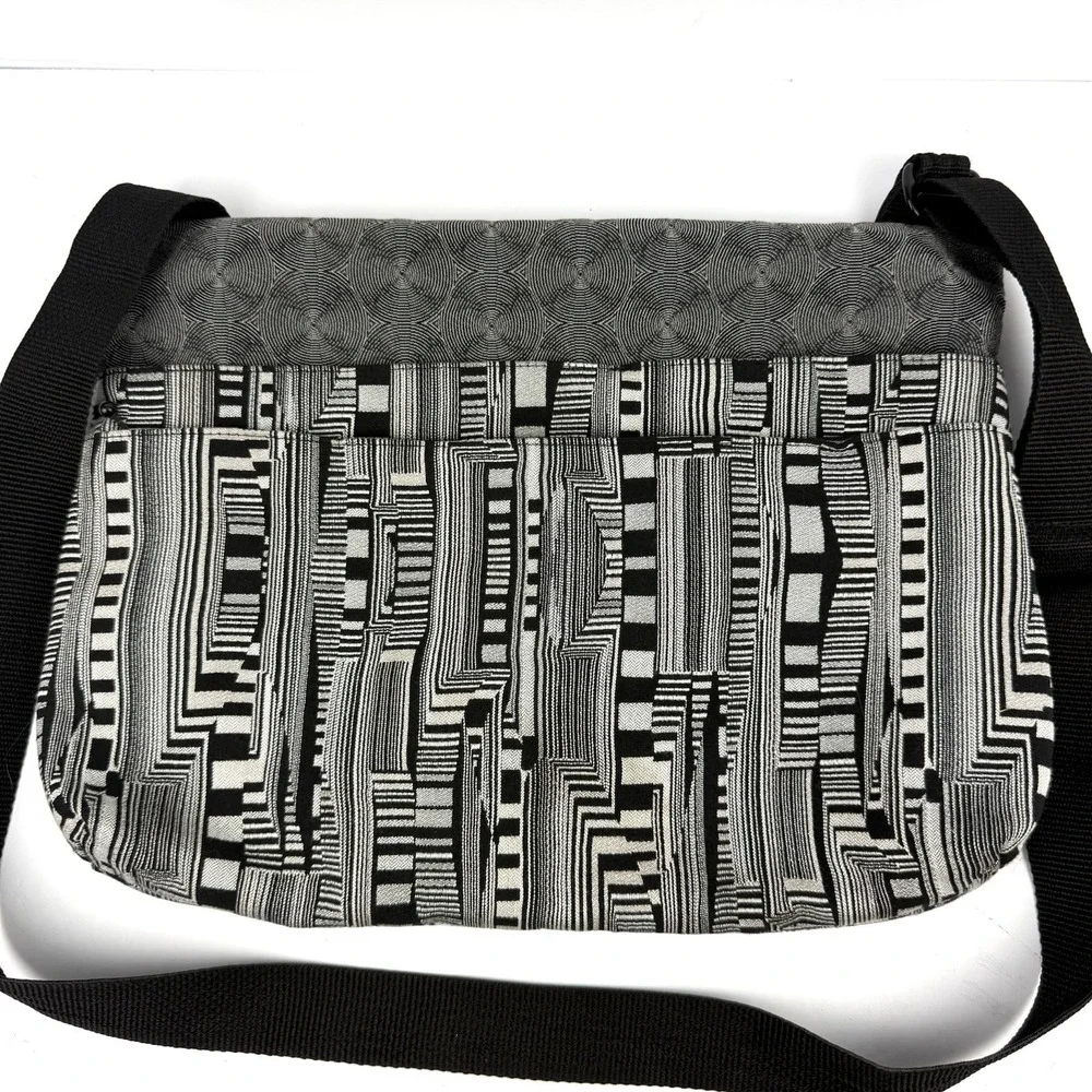Maruca Messenger Bag Optic Beat Black Tapestry Handbag Handmade Colorado USA